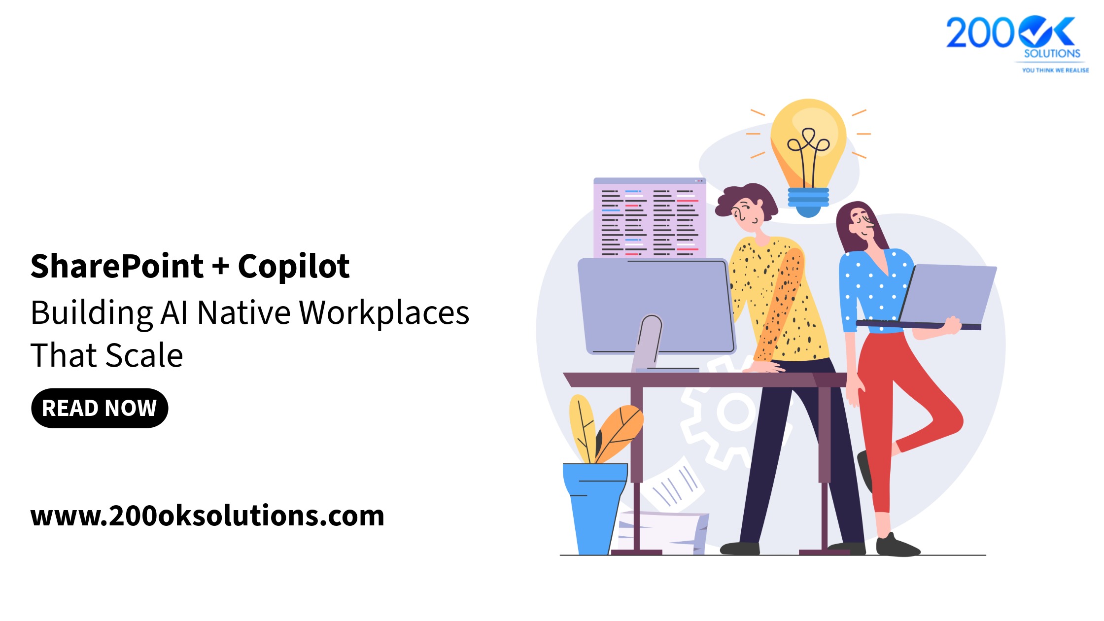 SharePoint and Copilot integration for building AI-native workplaces at scale by 200OK Solutions