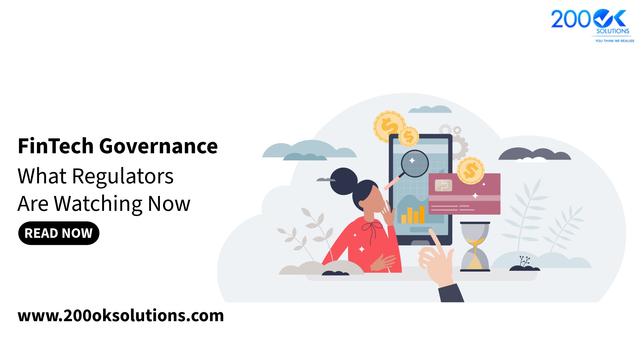 FinTech governance illustration showing regulators monitoring digital finance, payments, and financial technology systems