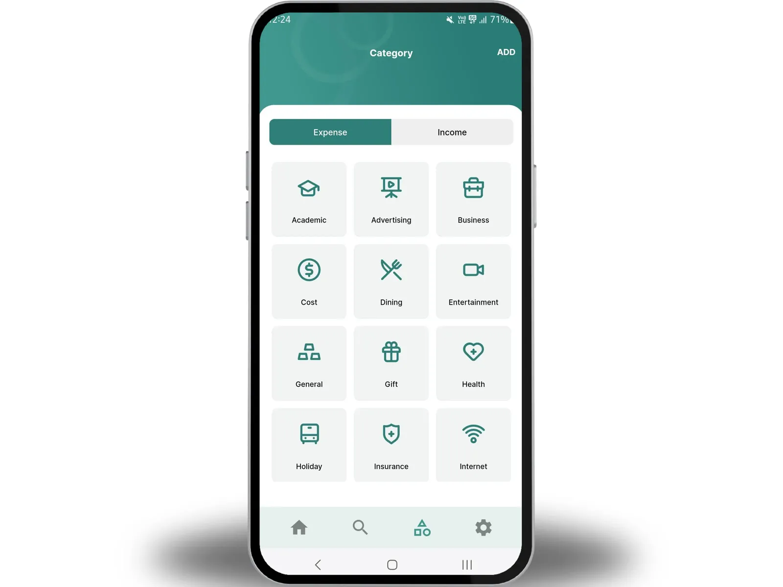Expenizer Screen 1